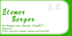 elemer berger business card